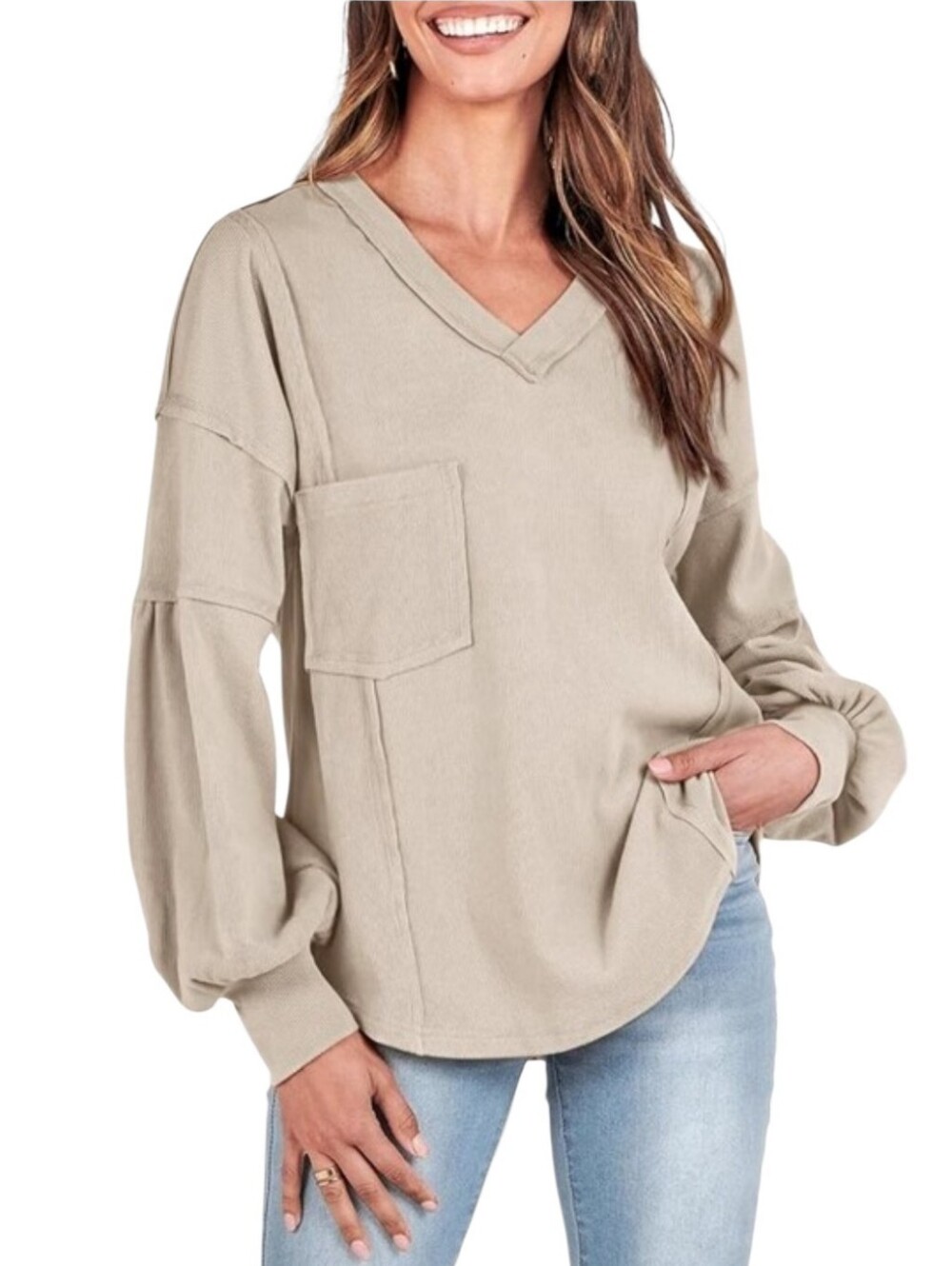 Women's BTFBM Beige Color Soft Ribbed Top Sz XL NWT